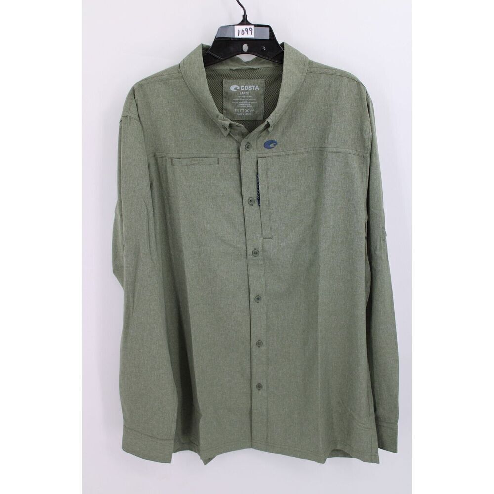 Costa large button down jacket olive Green New